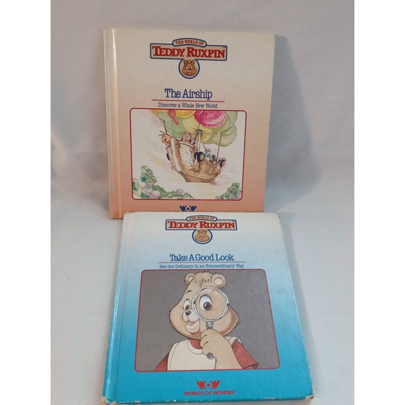 The World of Teddy Ruxpin 2 Book Set Take A Good Look & The Airship (bb1) - Picture 1 of 2
